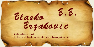 Blaško Brzaković vizit kartica
